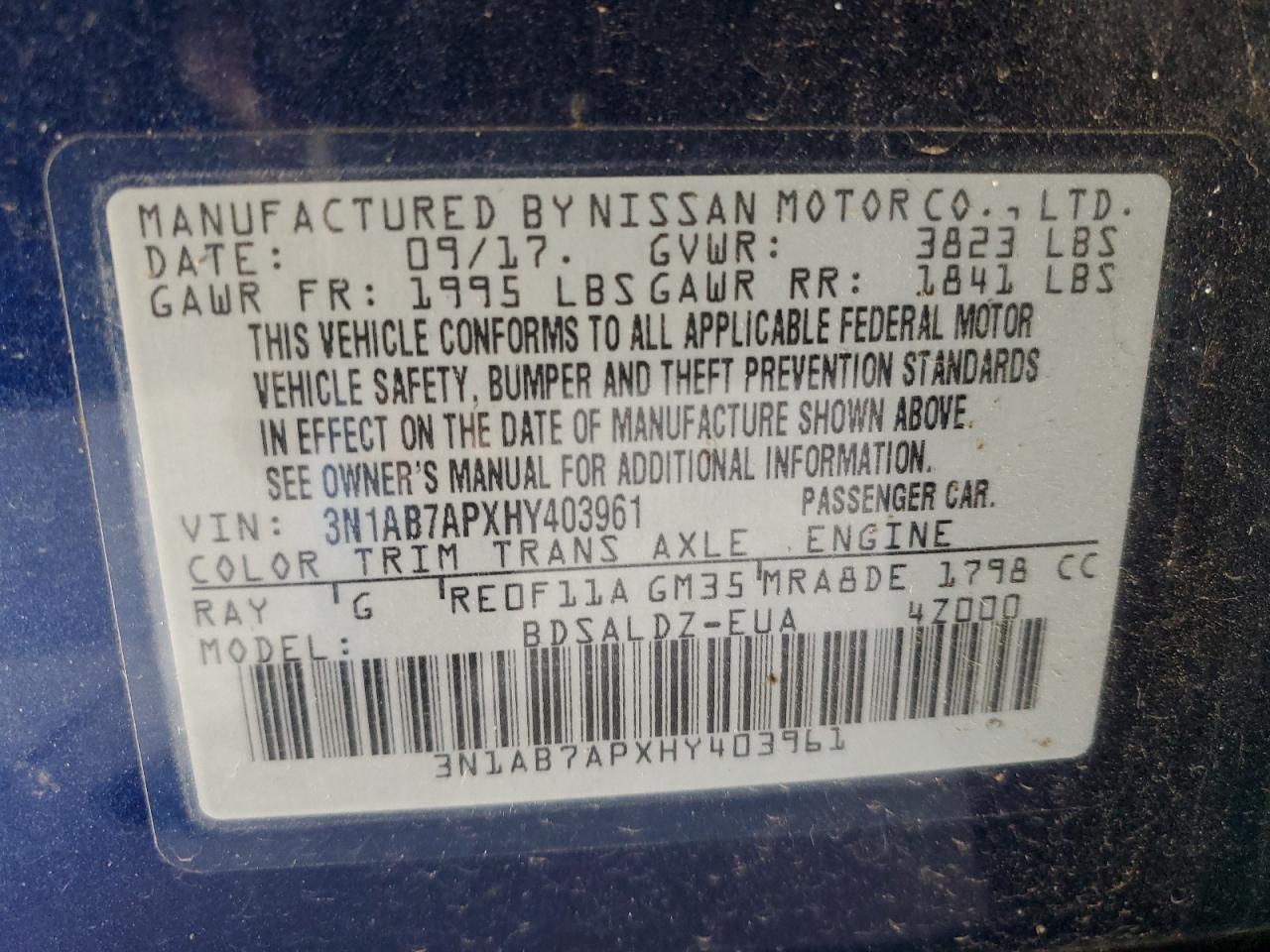 2017 NISSAN SENTRA