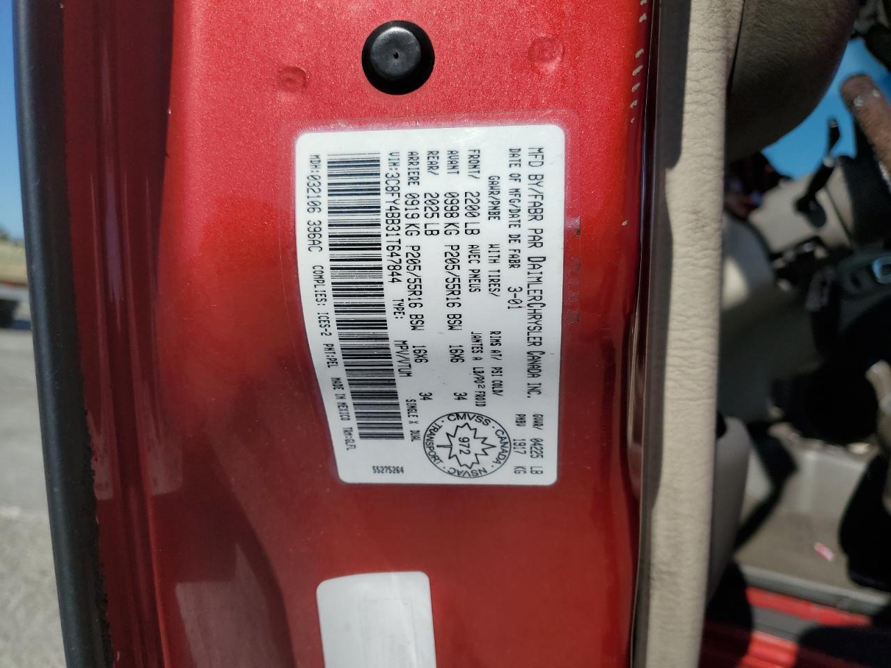 2001 CHRYSLER PT CRUISER