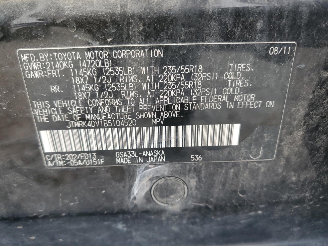 2011 TOYOTA RAV4