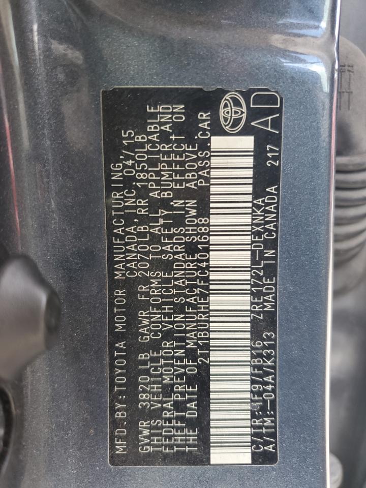 2015 TOYOTA COROLLA