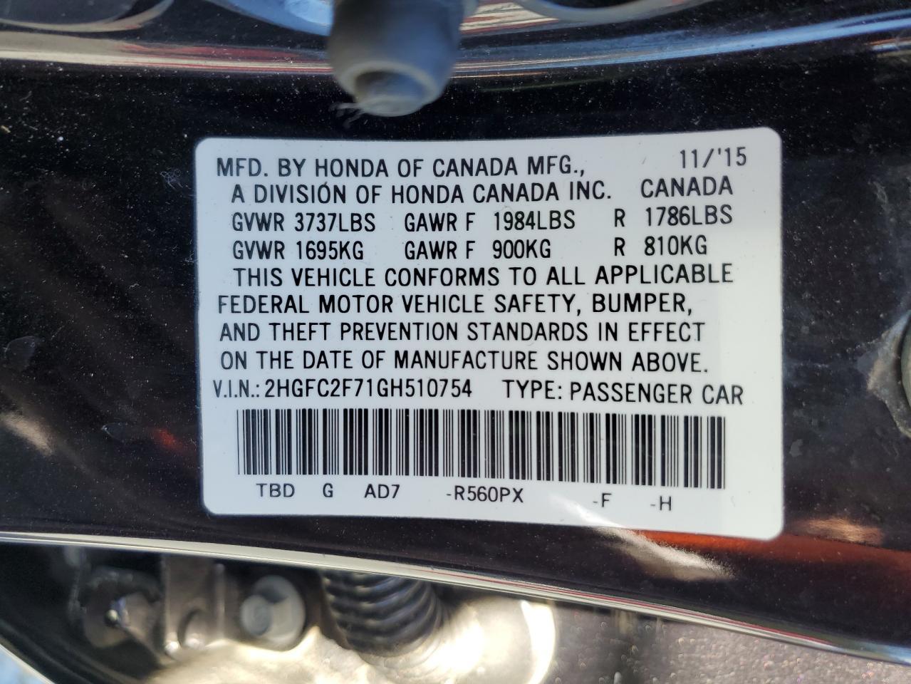 2016 HONDA CIVIC