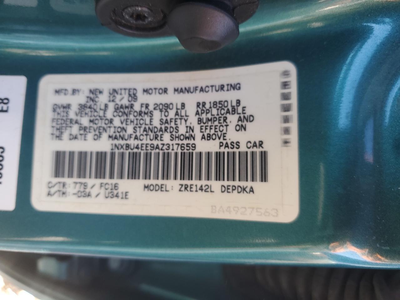 2010 TOYOTA COROLLA