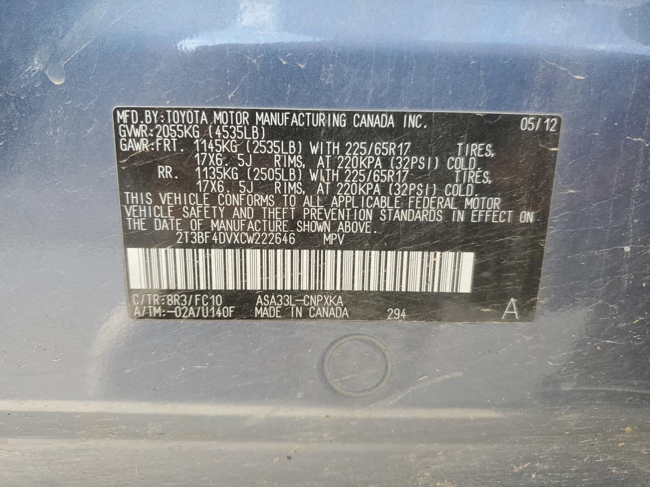 2012 TOYOTA RAV4