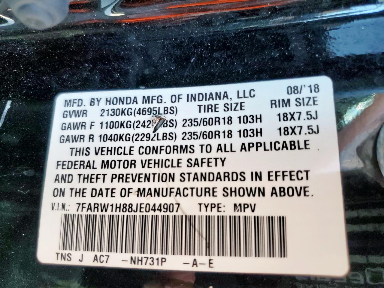 2018 HONDA CR-V