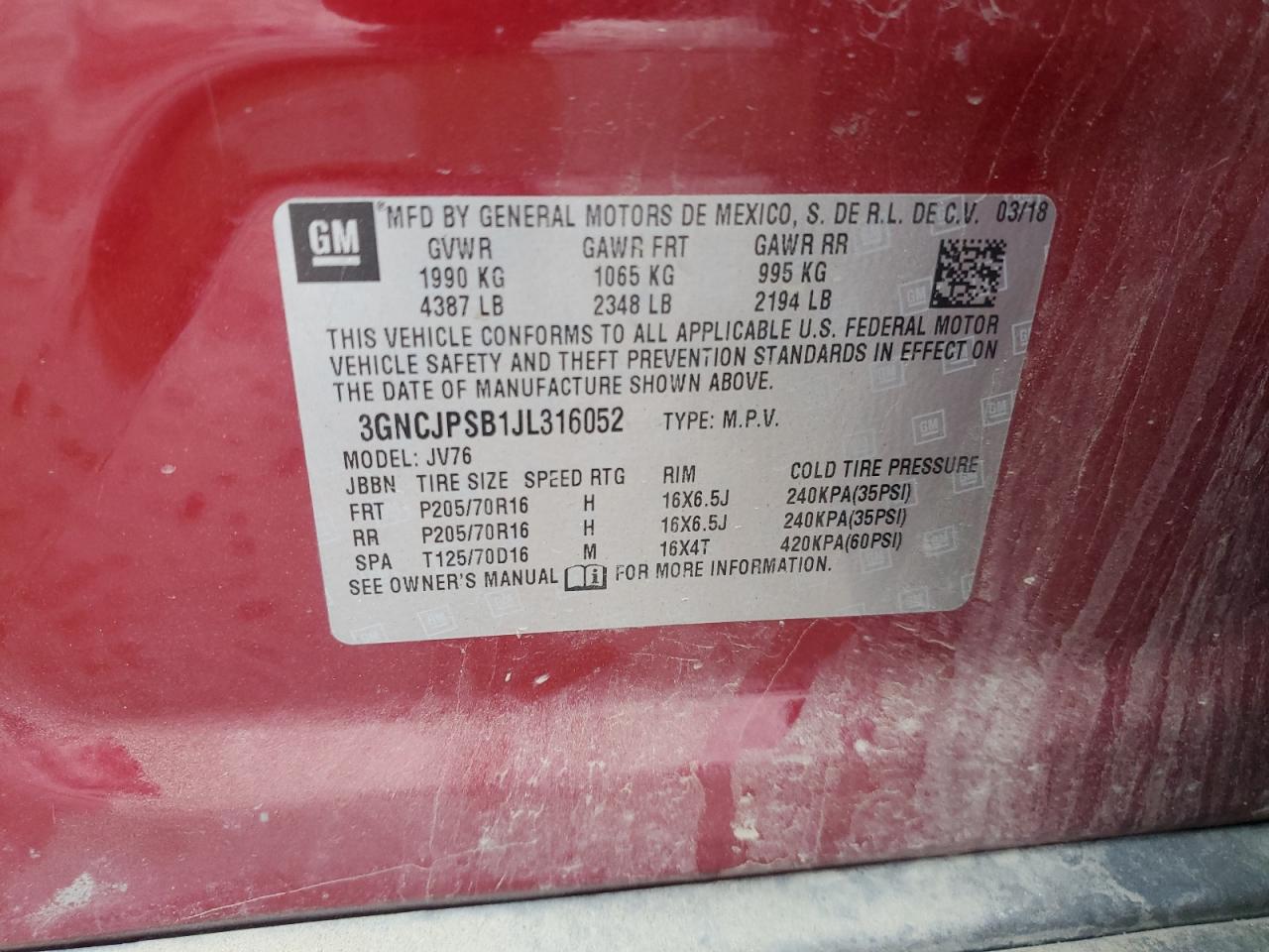 2018 CHEVROLET TRAX