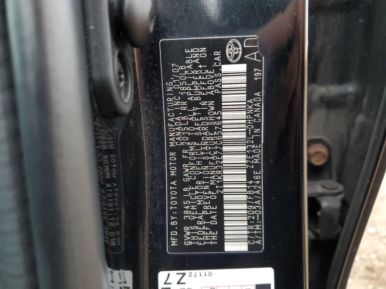 2007 TOYOTA COROLLA