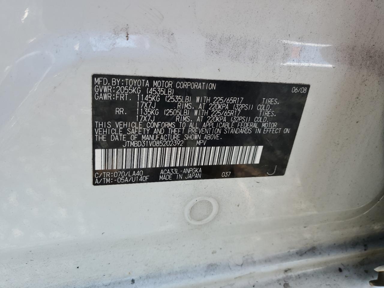 2008 TOYOTA RAV4