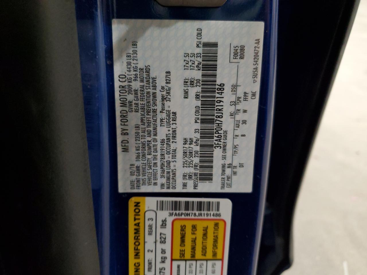 2018 FORD FUSION