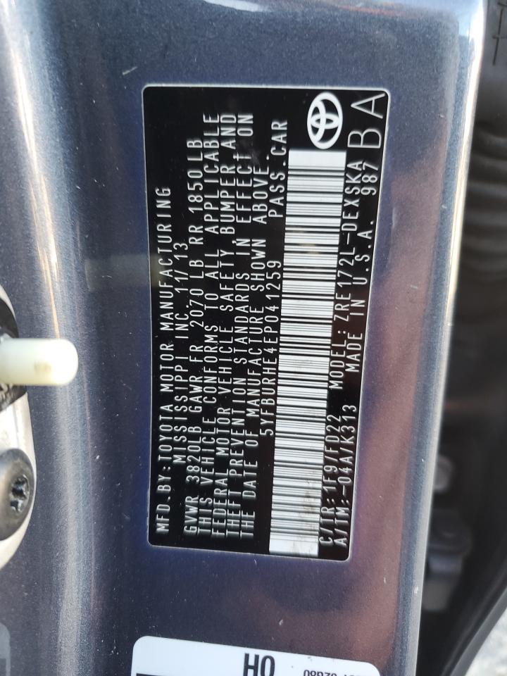 2014 TOYOTA COROLLA
