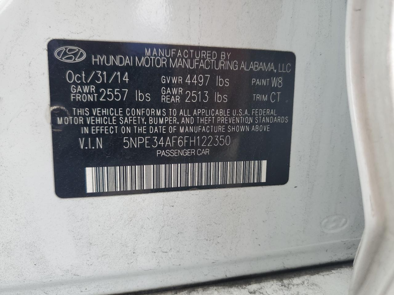 2015 HYUNDAI SONATA