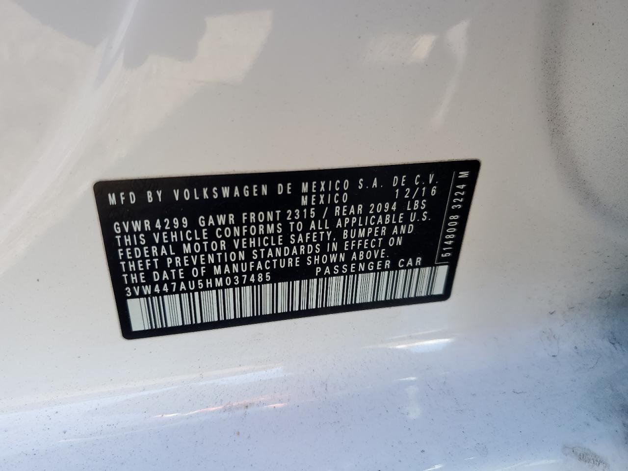 2017 VOLKSWAGEN GTI