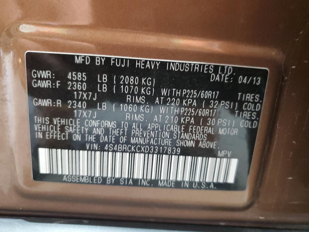 2013 SUBARU Outback