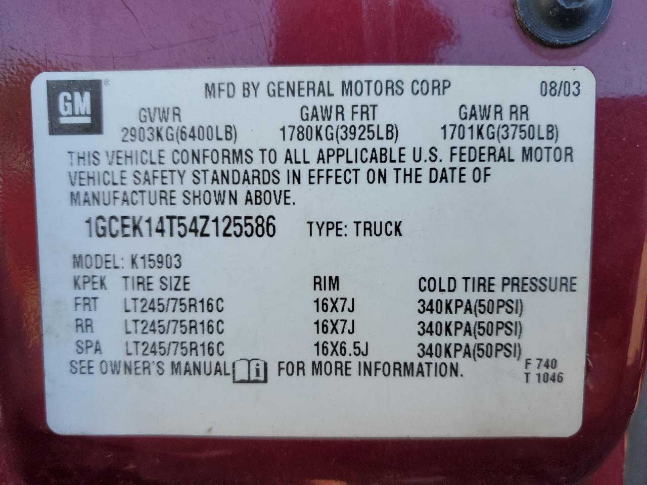 2004 CHEVROLET Silverado