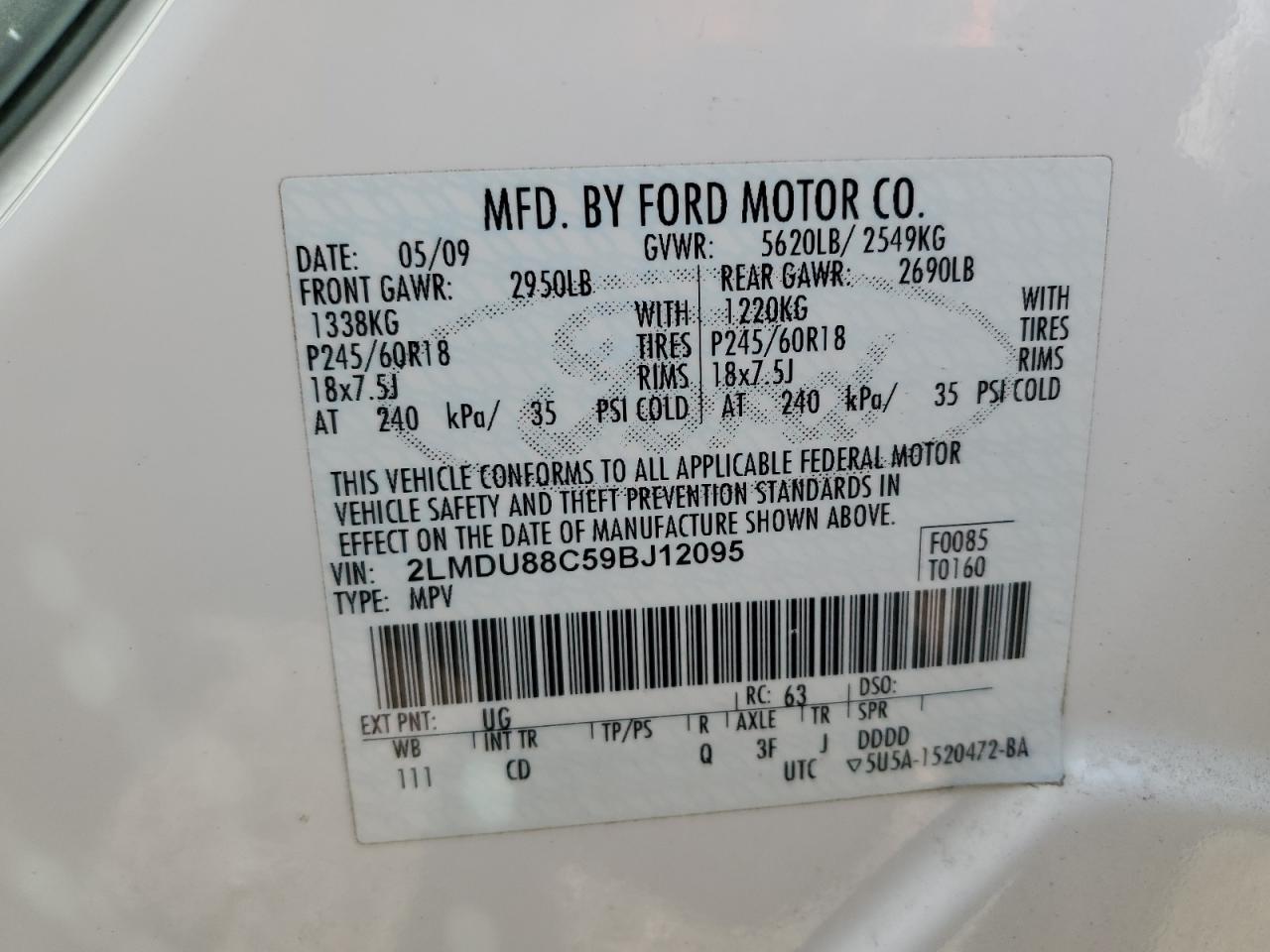 2009 LINCOLN MKX