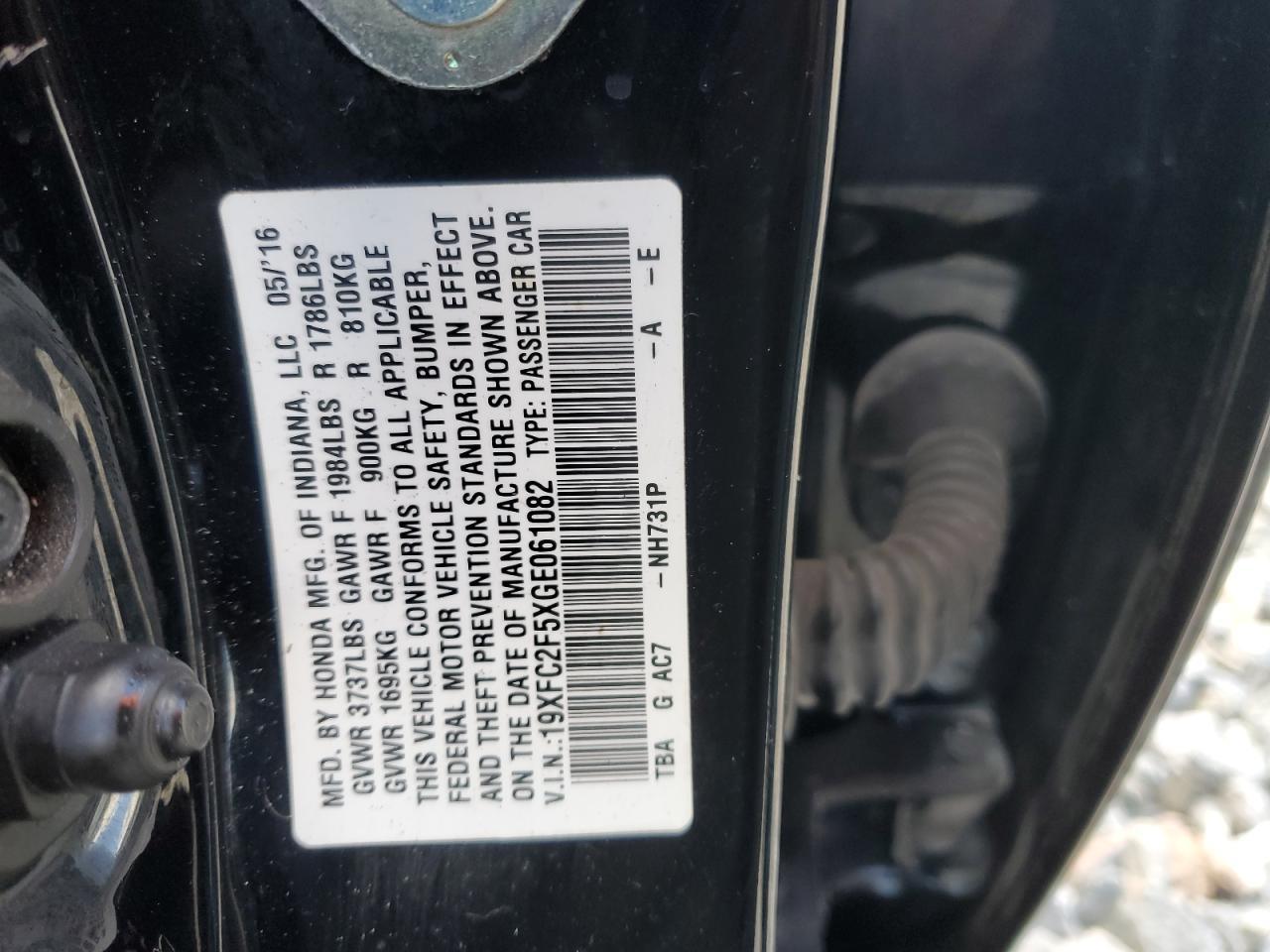 2016 HONDA CIVIC