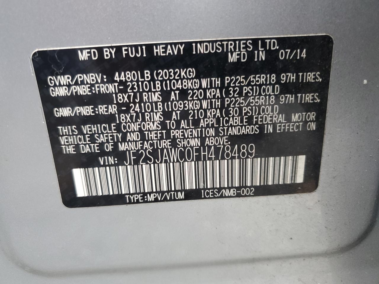 2015 SUBARU FORESTER