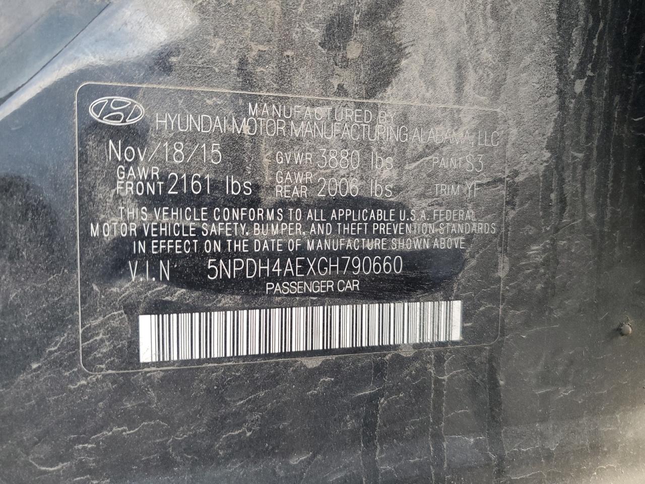 2016 HYUNDAI ELANTRA
