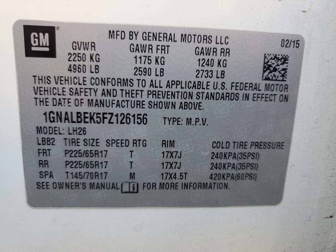 2015 CHEVROLET EQUINOX