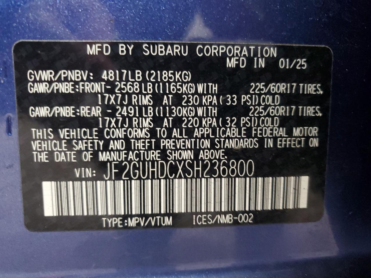 2025 SUBARU Crosstrek
