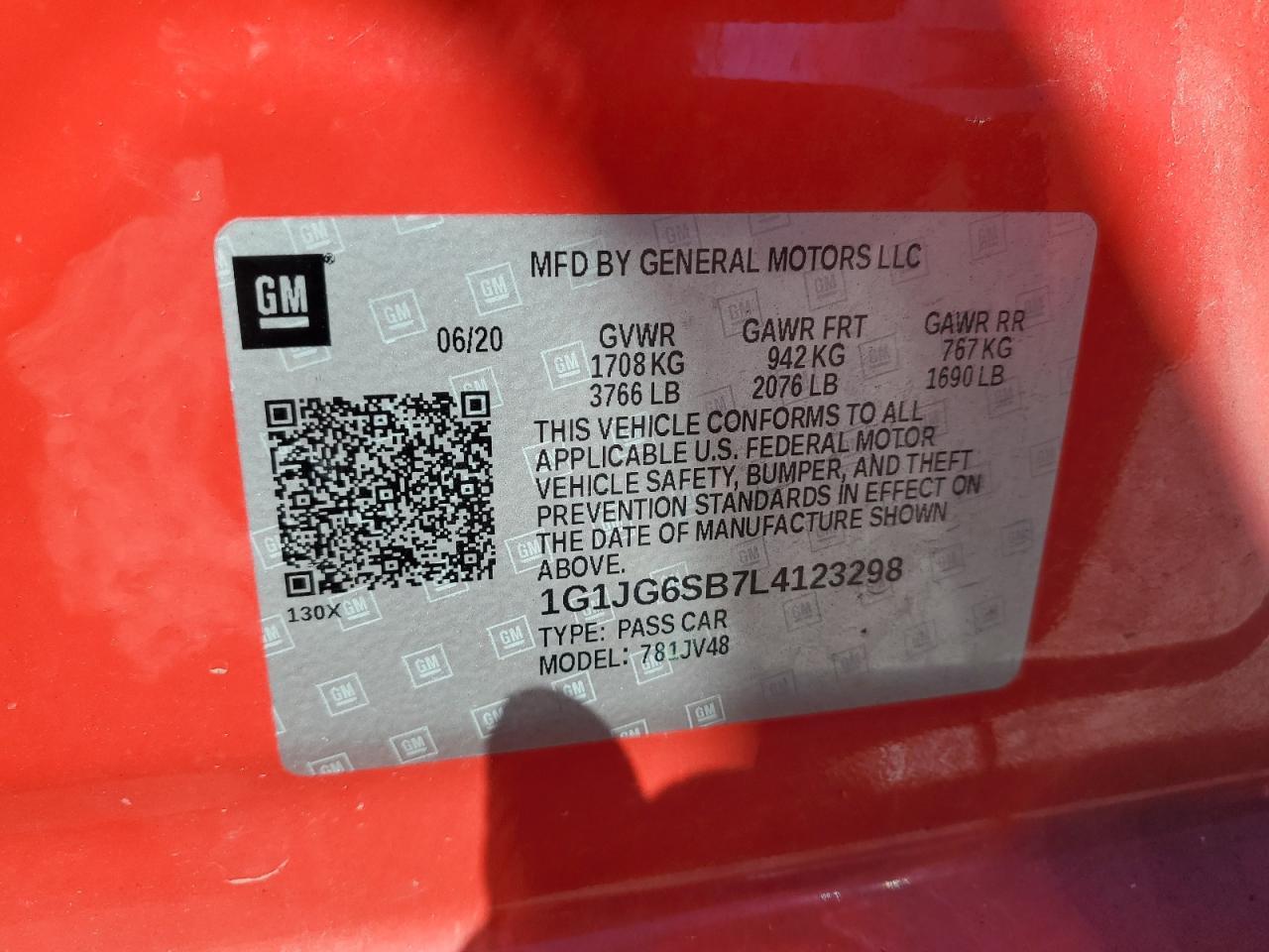 2020 CHEVROLET SONIC