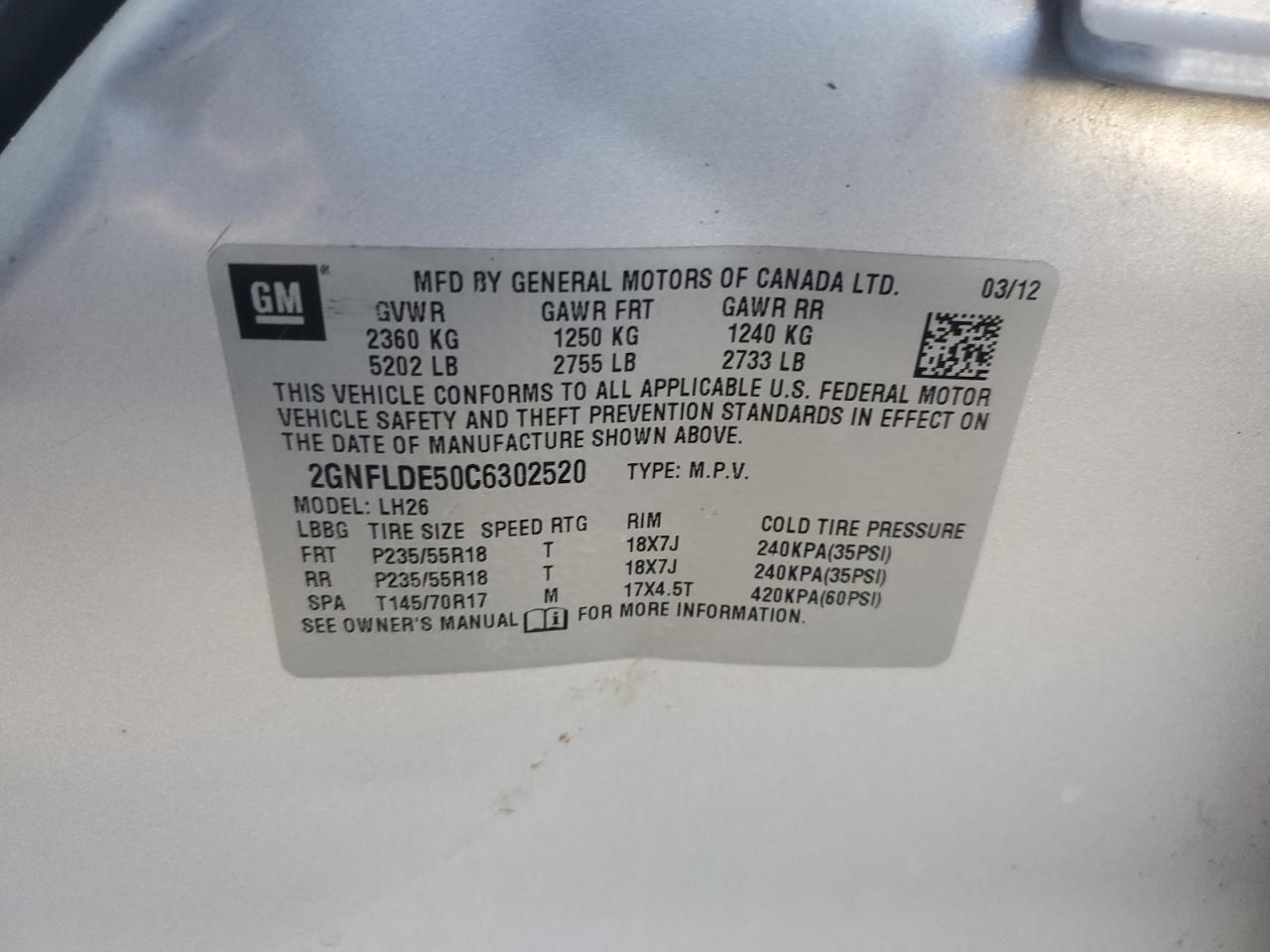 2012 CHEVROLET EQUINOX