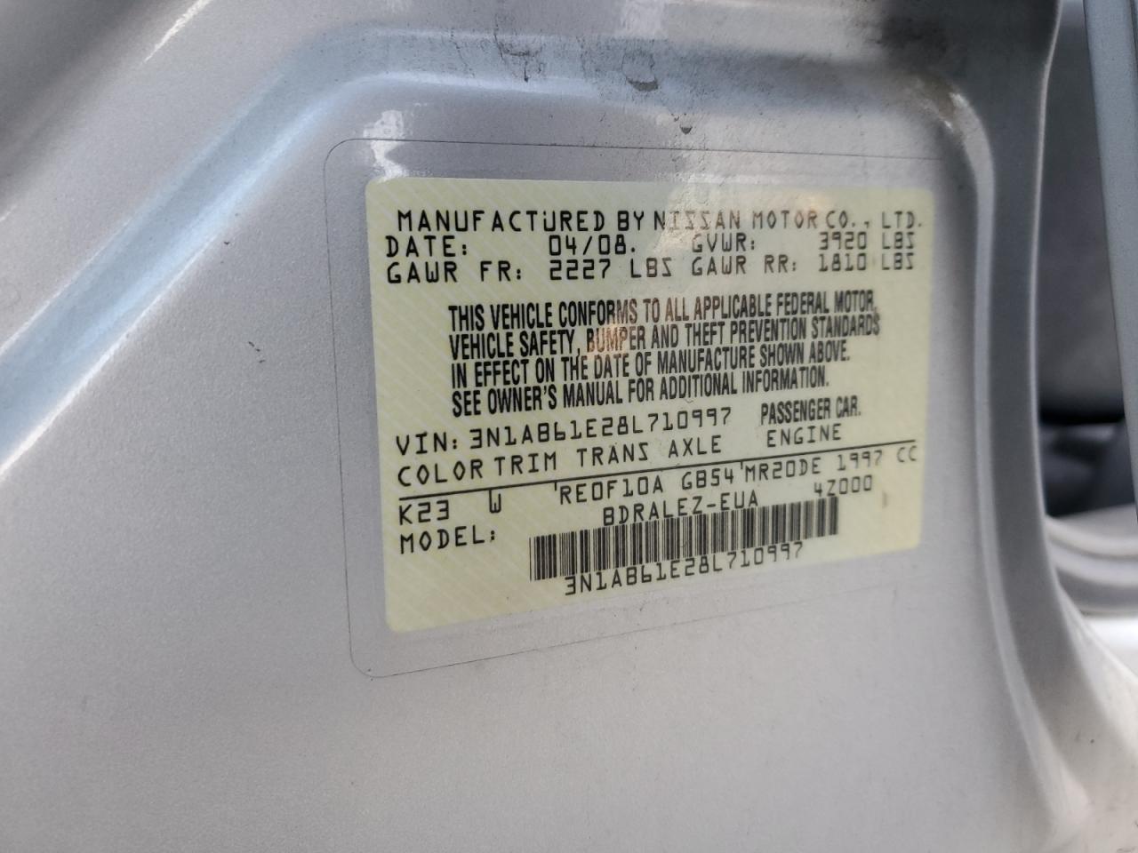2008 NISSAN SENTRA