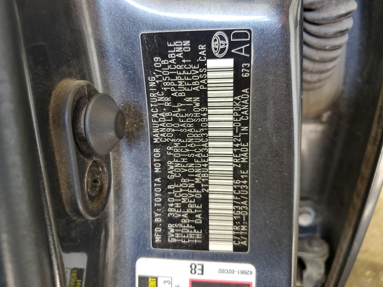 2010 TOYOTA COROLLA