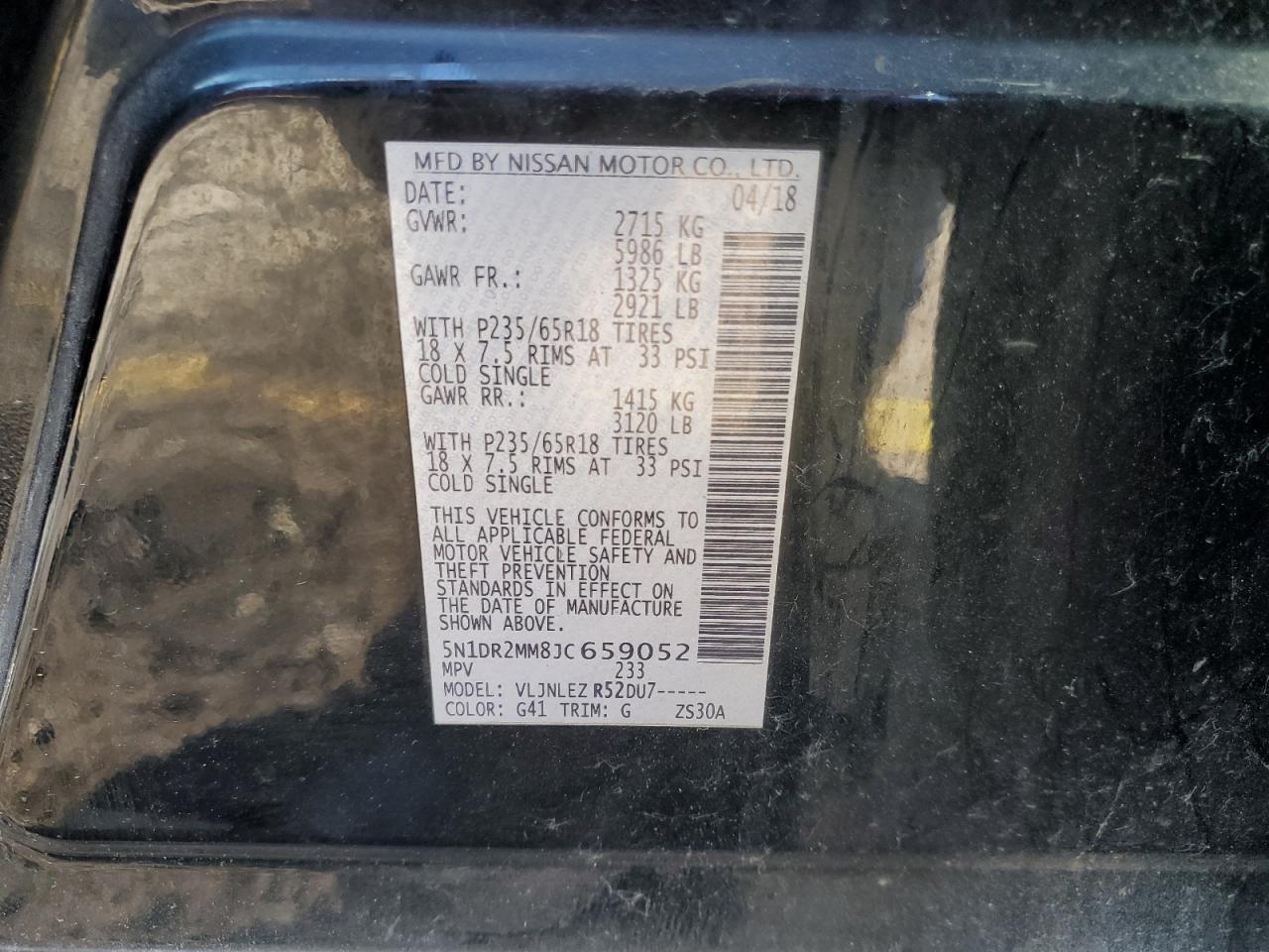 2018 NISSAN PATHFINDER