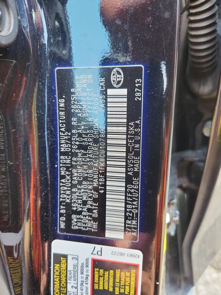 2012 TOYOTA CAMRY