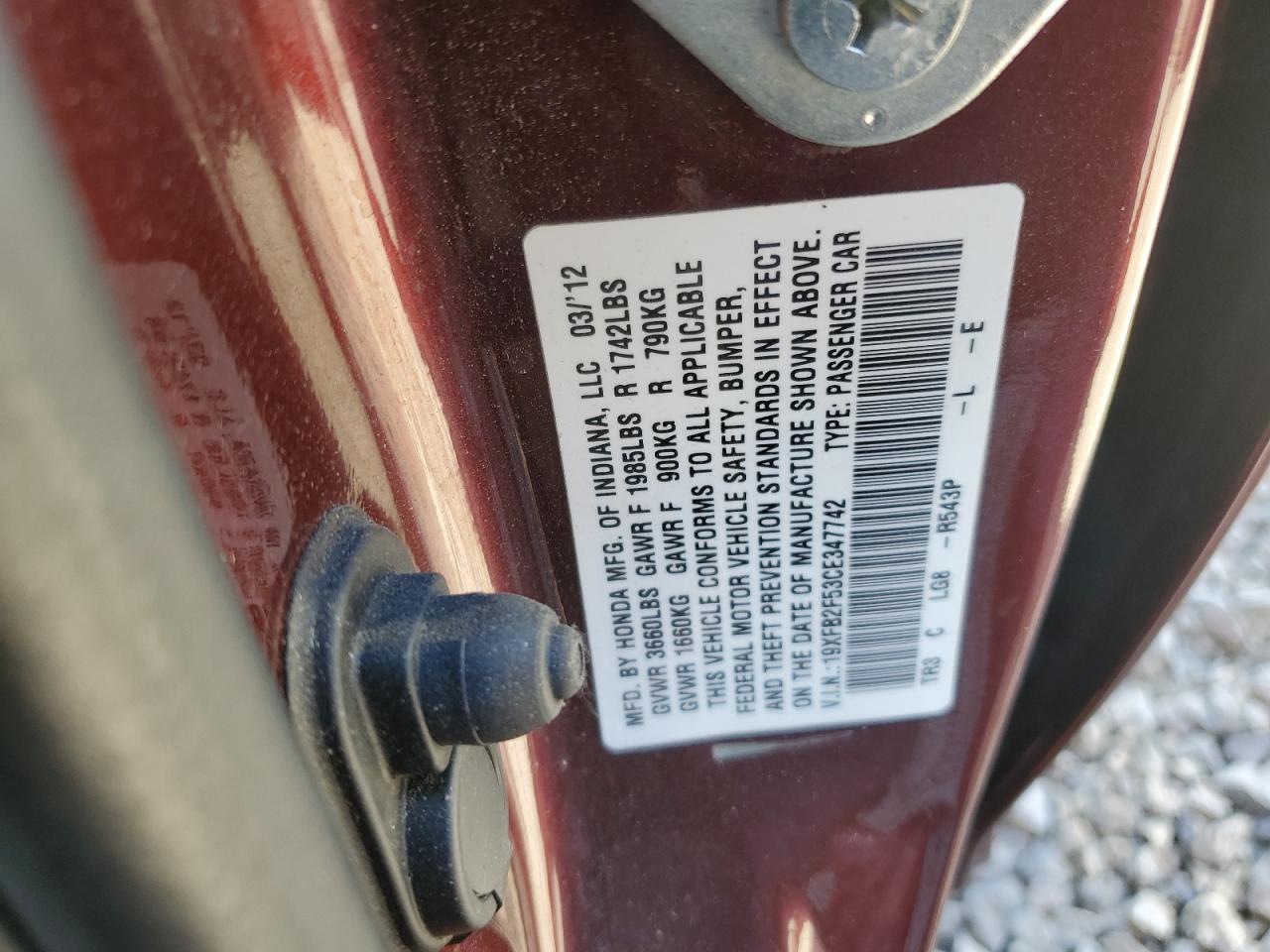 2012 HONDA CIVIC