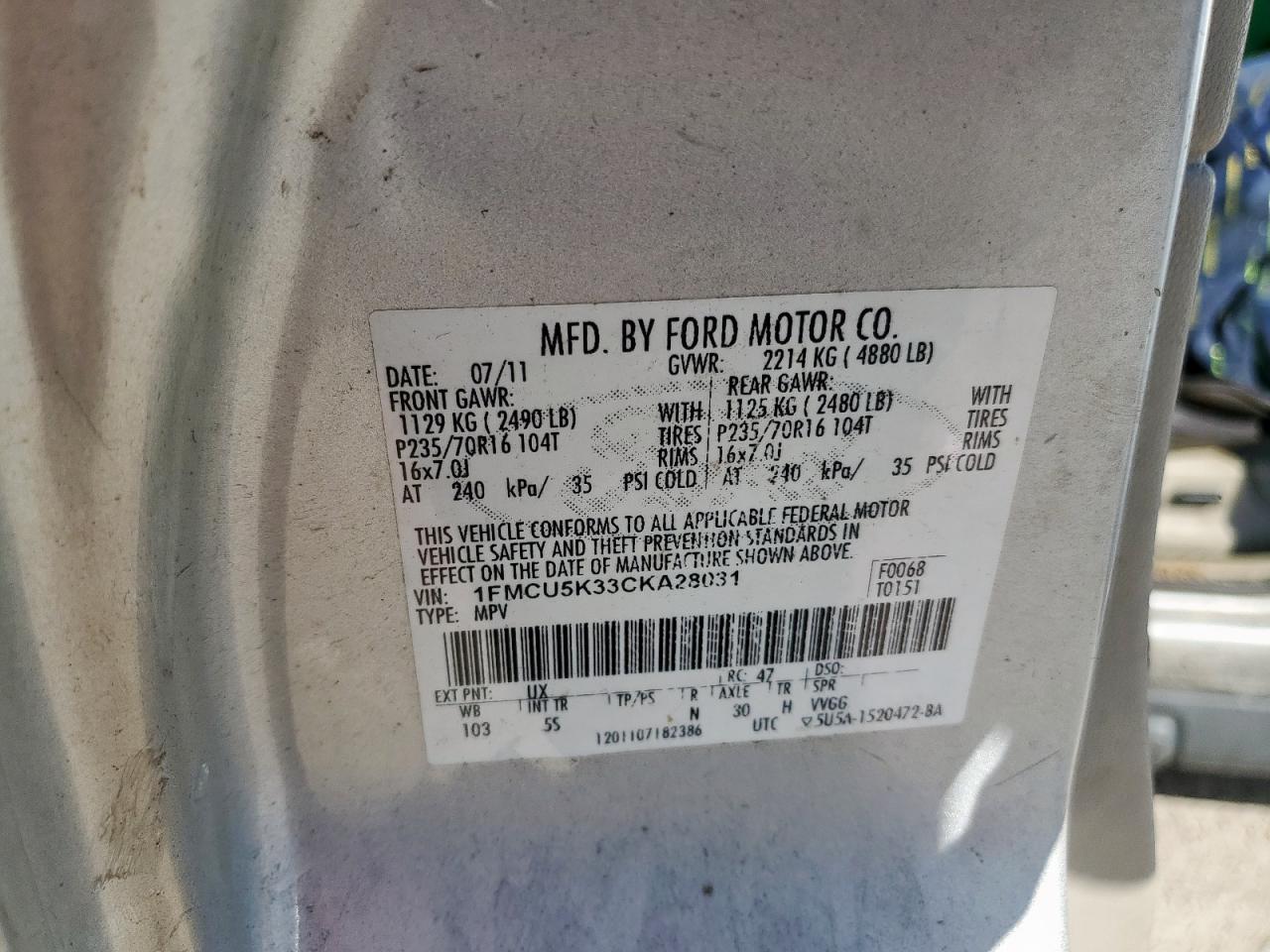 2012 FORD Escape Hybrid