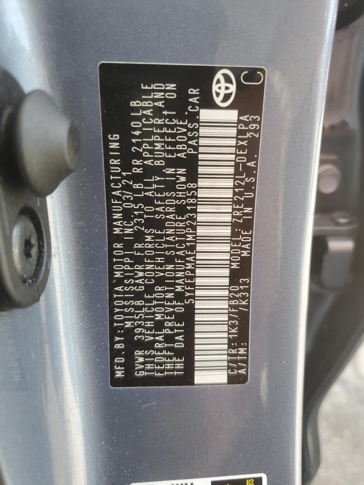 2021 TOYOTA COROLLA