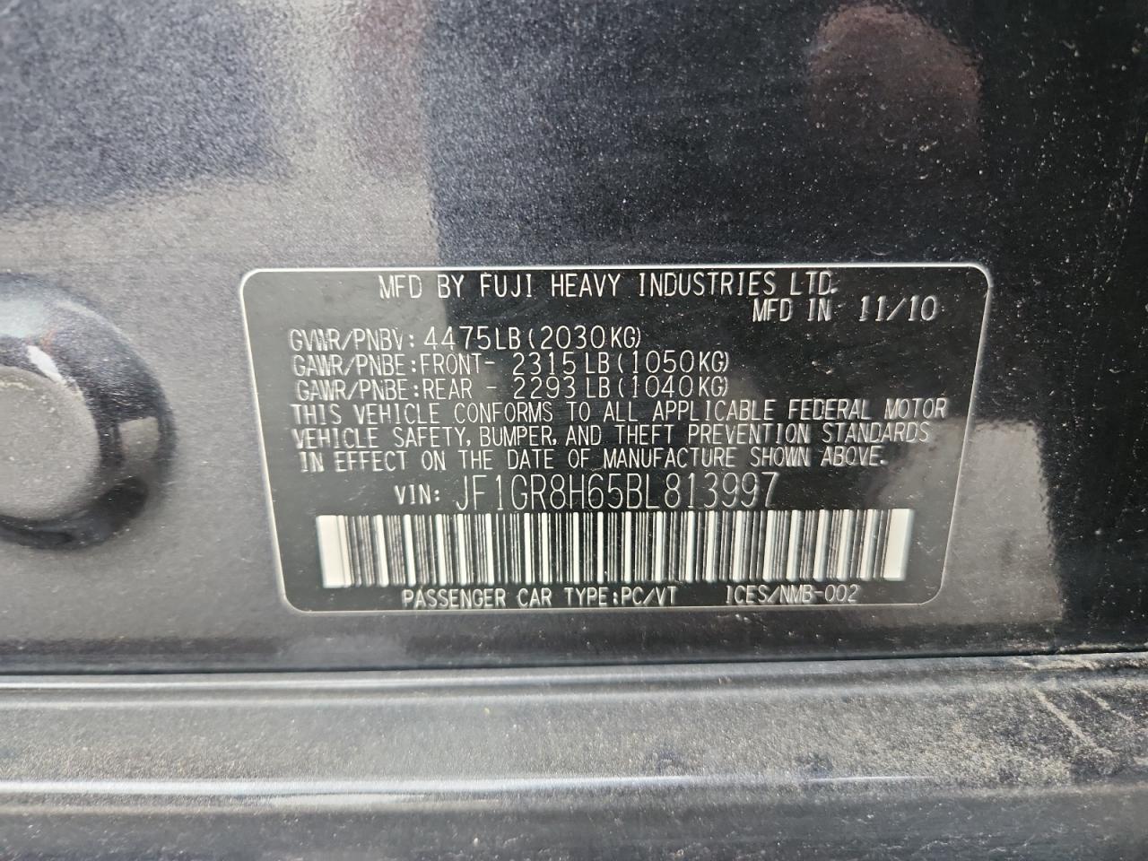 2011 SUBARU IMPREZA