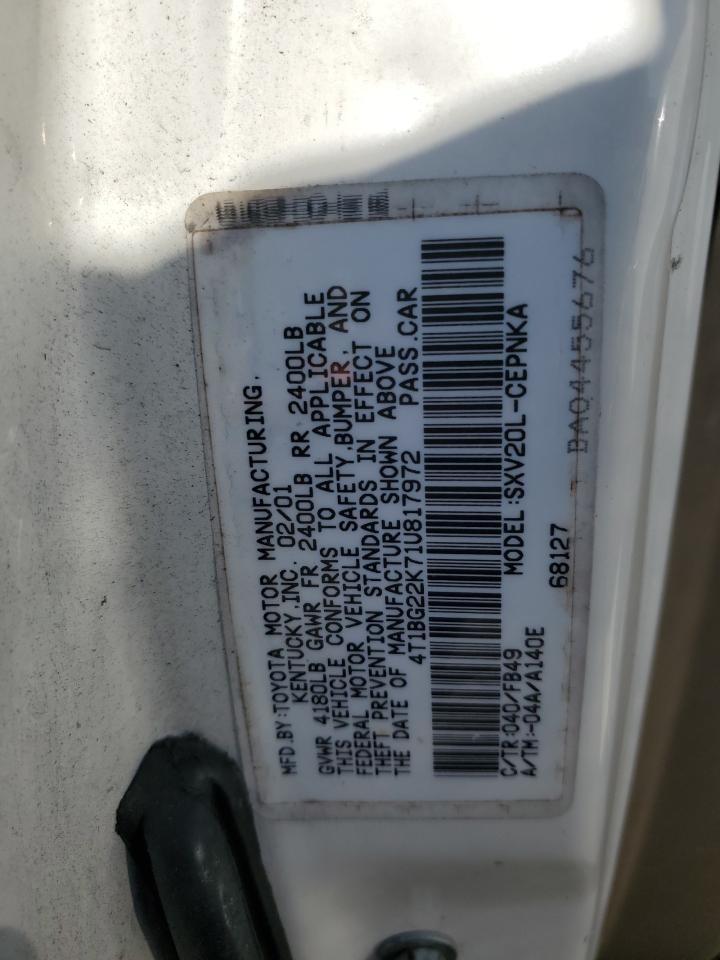 2001 TOYOTA CAMRY