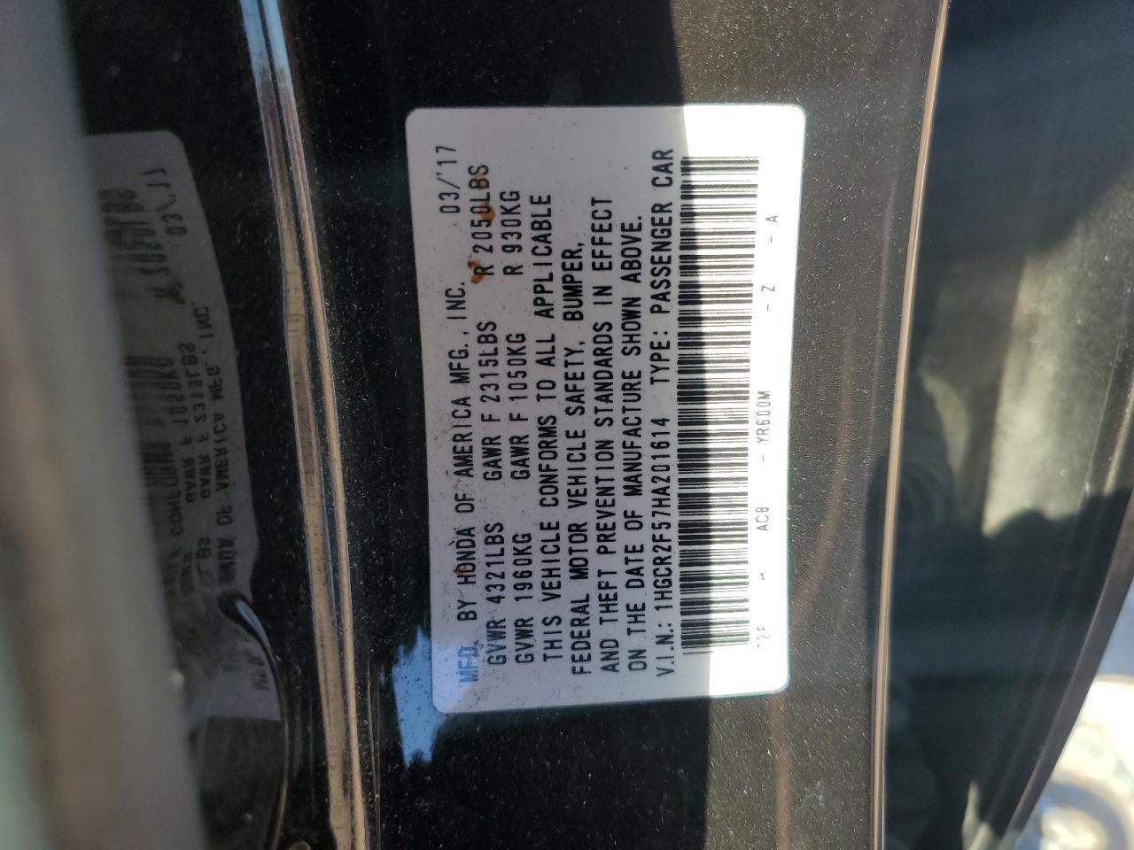2017 HONDA ACCORD