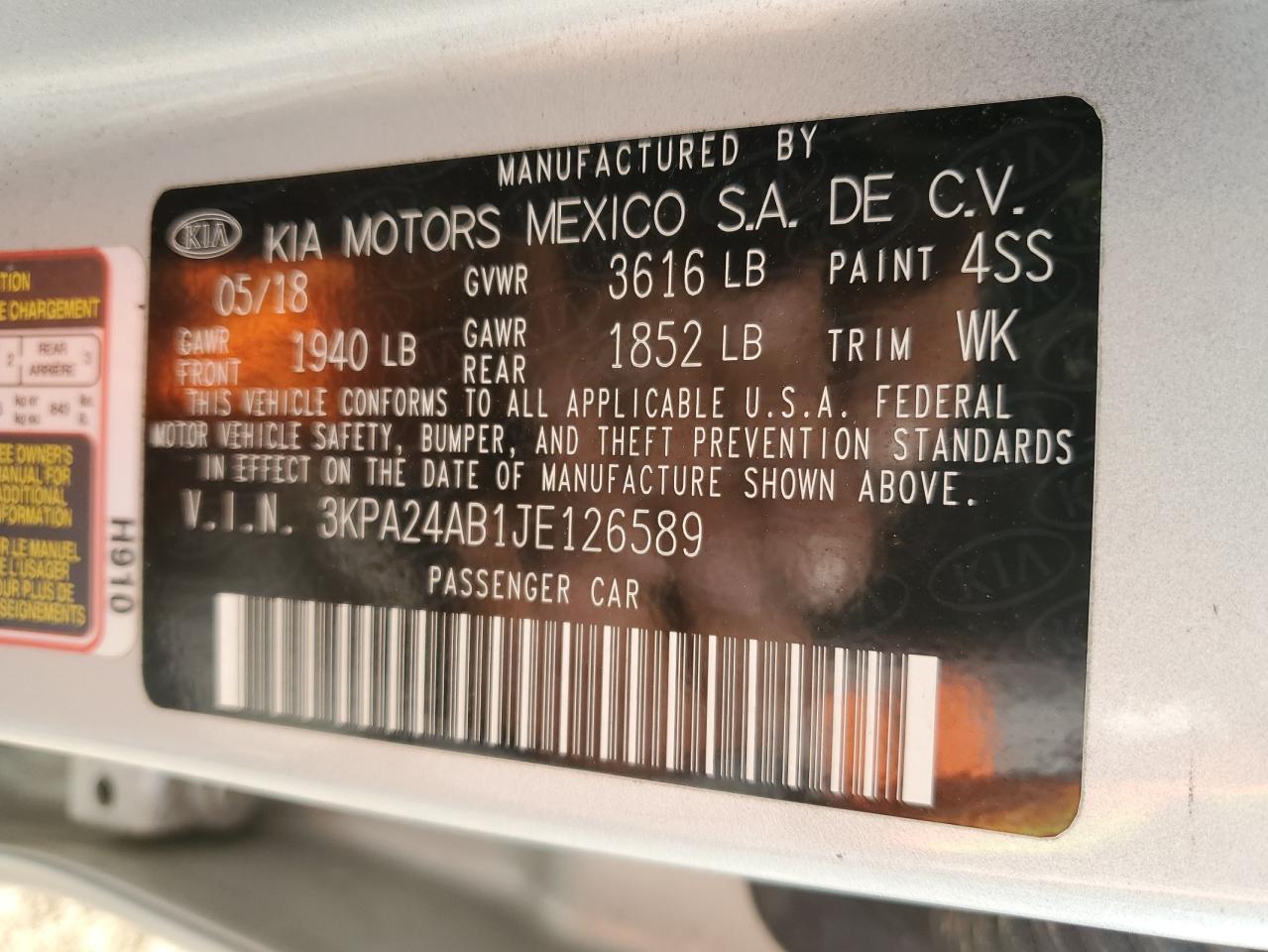 2018 KIA RIO