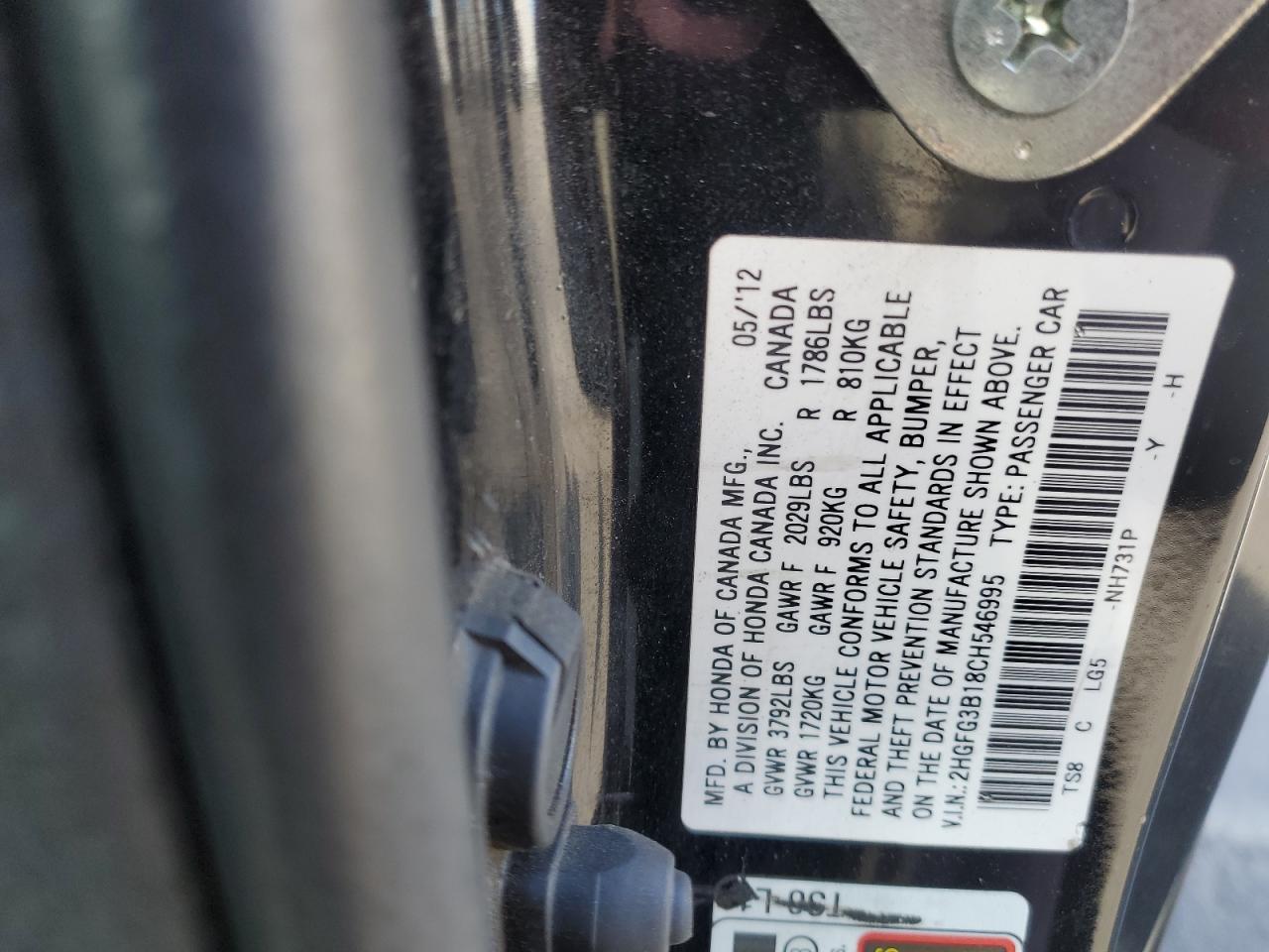 2012 HONDA CIVIC