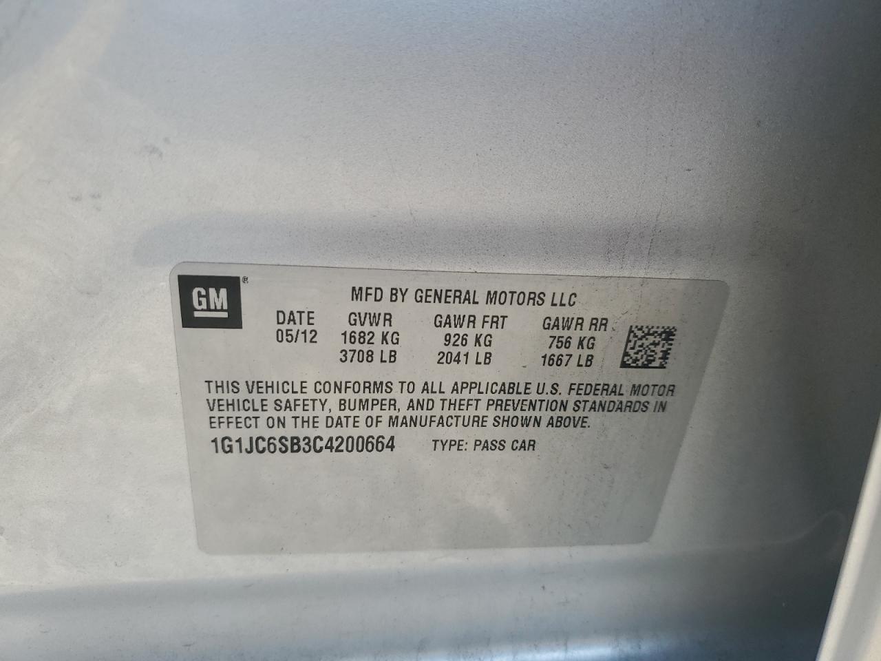 2012 CHEVROLET SONIC