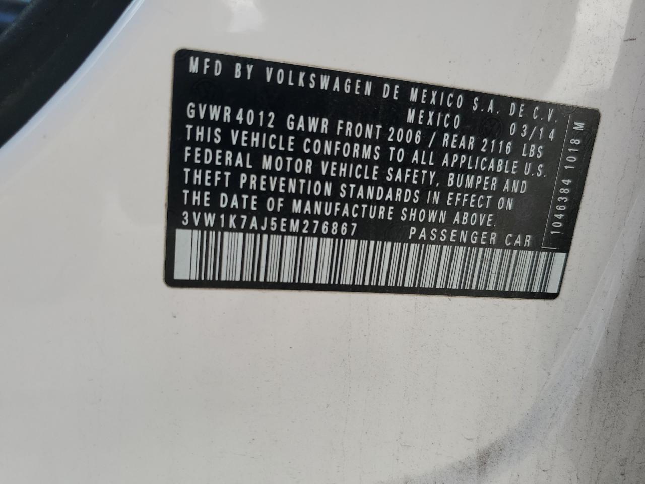 2014 VOLKSWAGEN JETTA