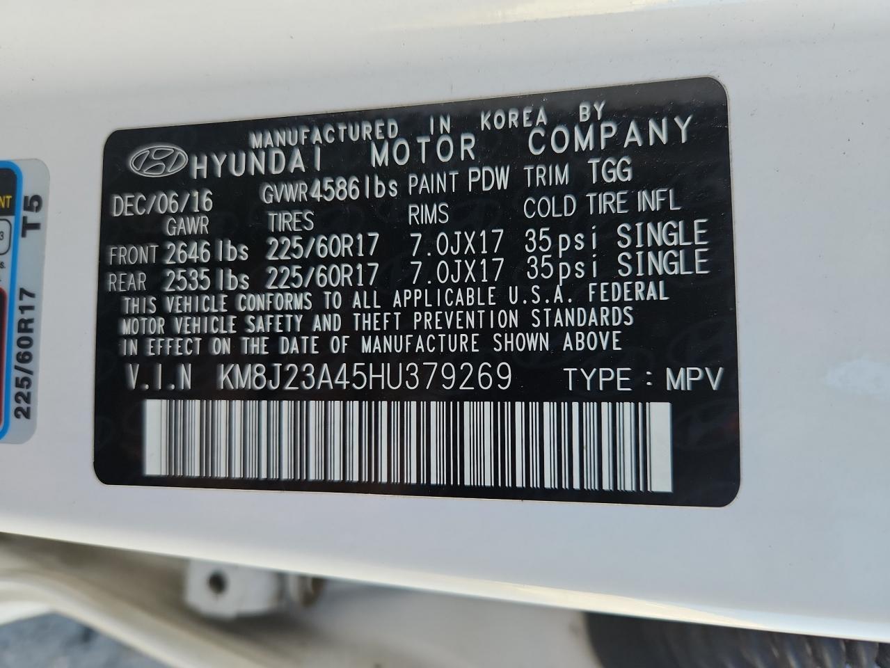 2017 HYUNDAI TUCSON