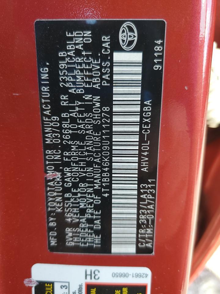 2009 TOYOTA CAMRY