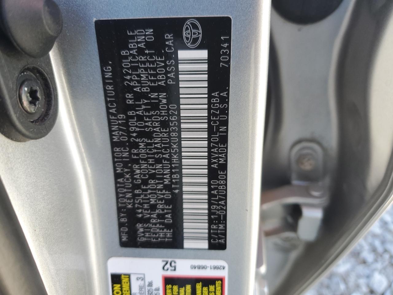 2019 TOYOTA CAMRY