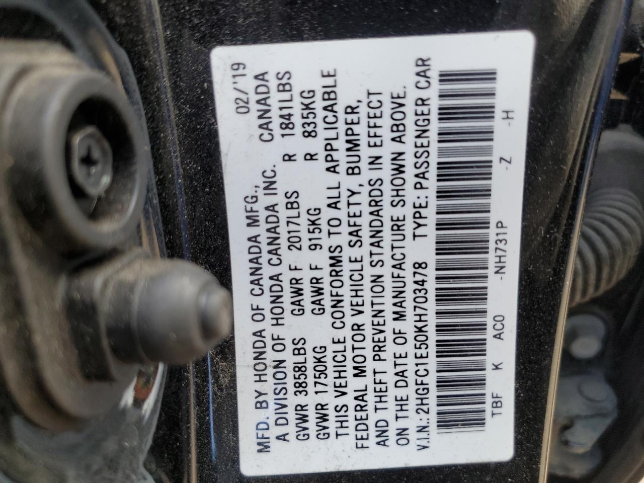 2019 HONDA CIVIC