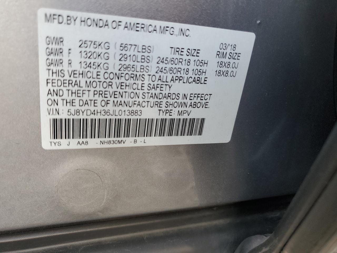 2018 ACURA MDX
