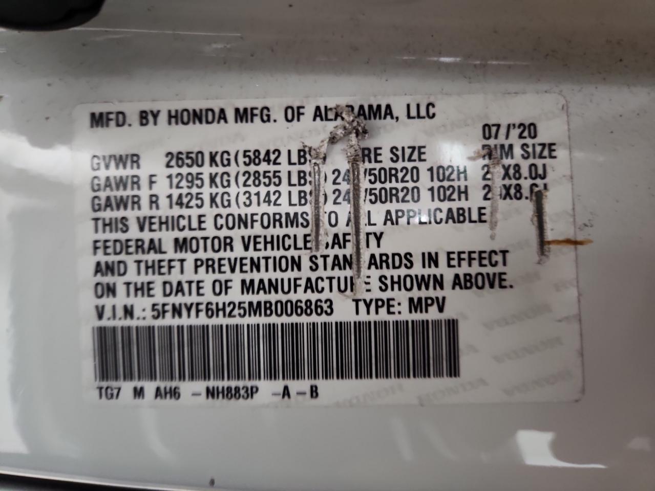 2021 HONDA PILOT