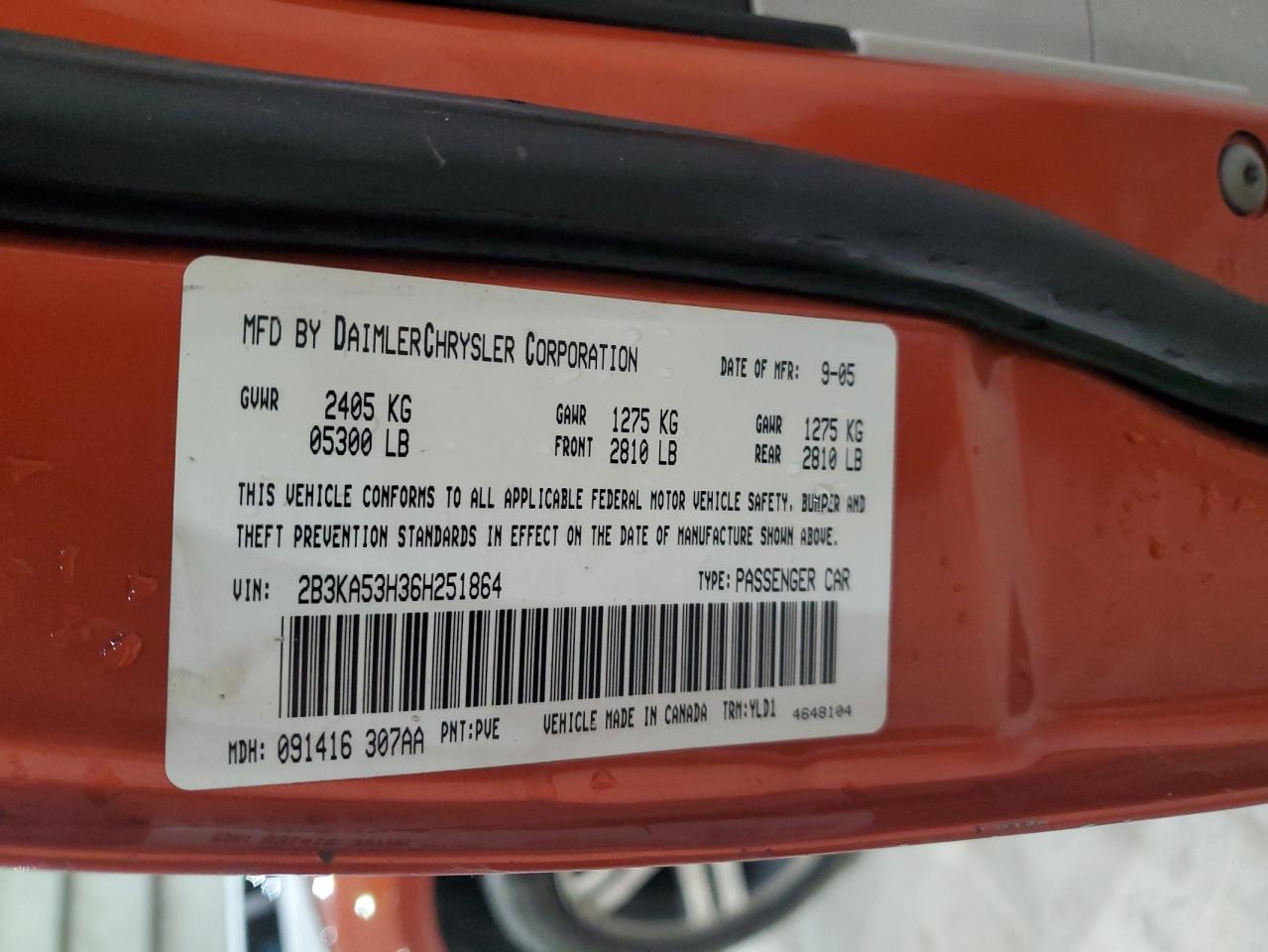 2006 DODGE CHARGER