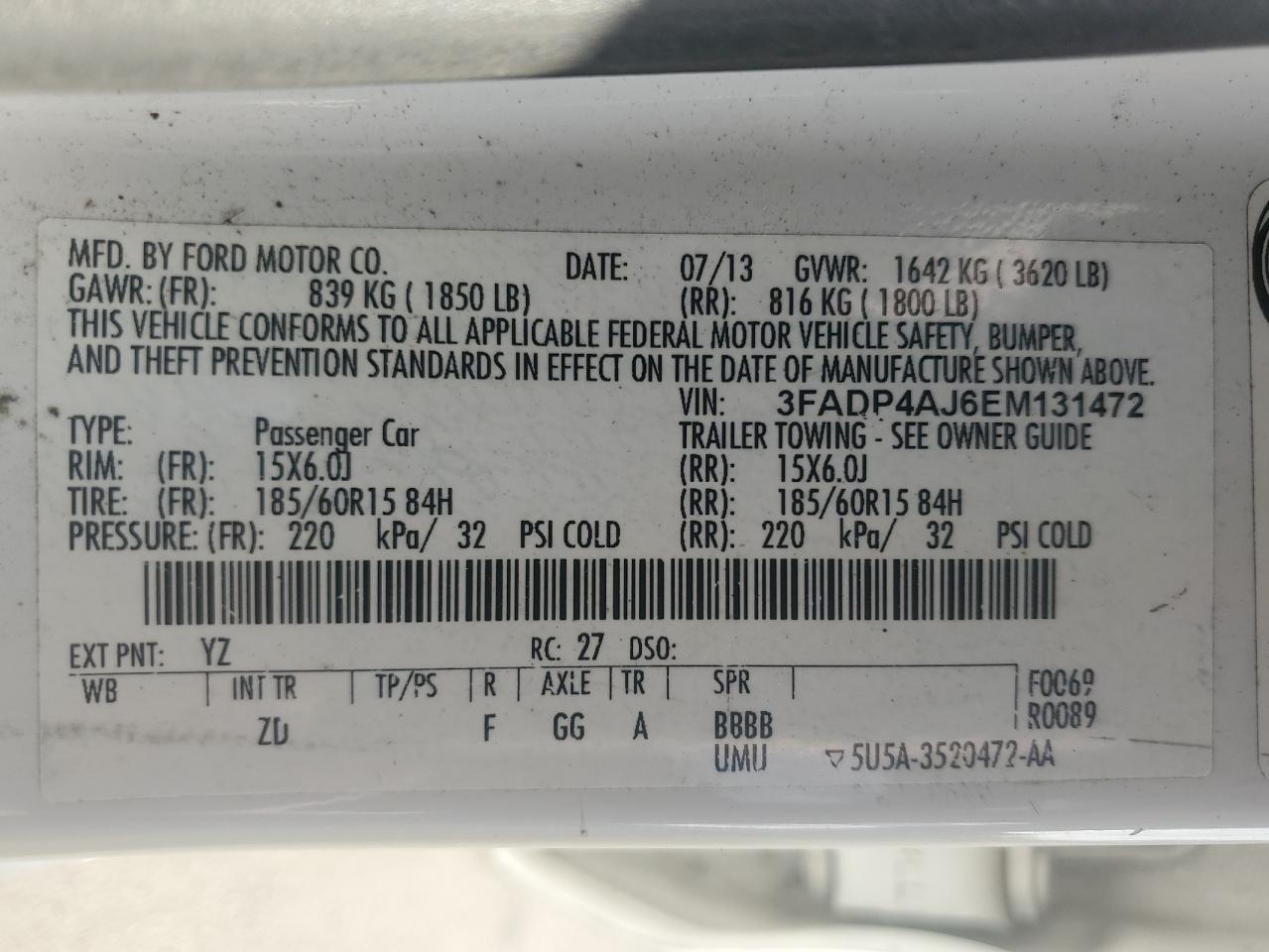 2014 FORD Fiesta