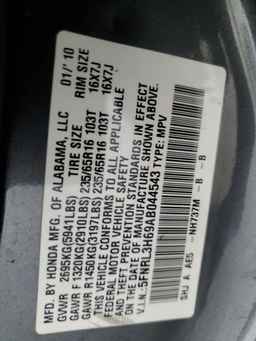 2010 HONDA ODYSSEY