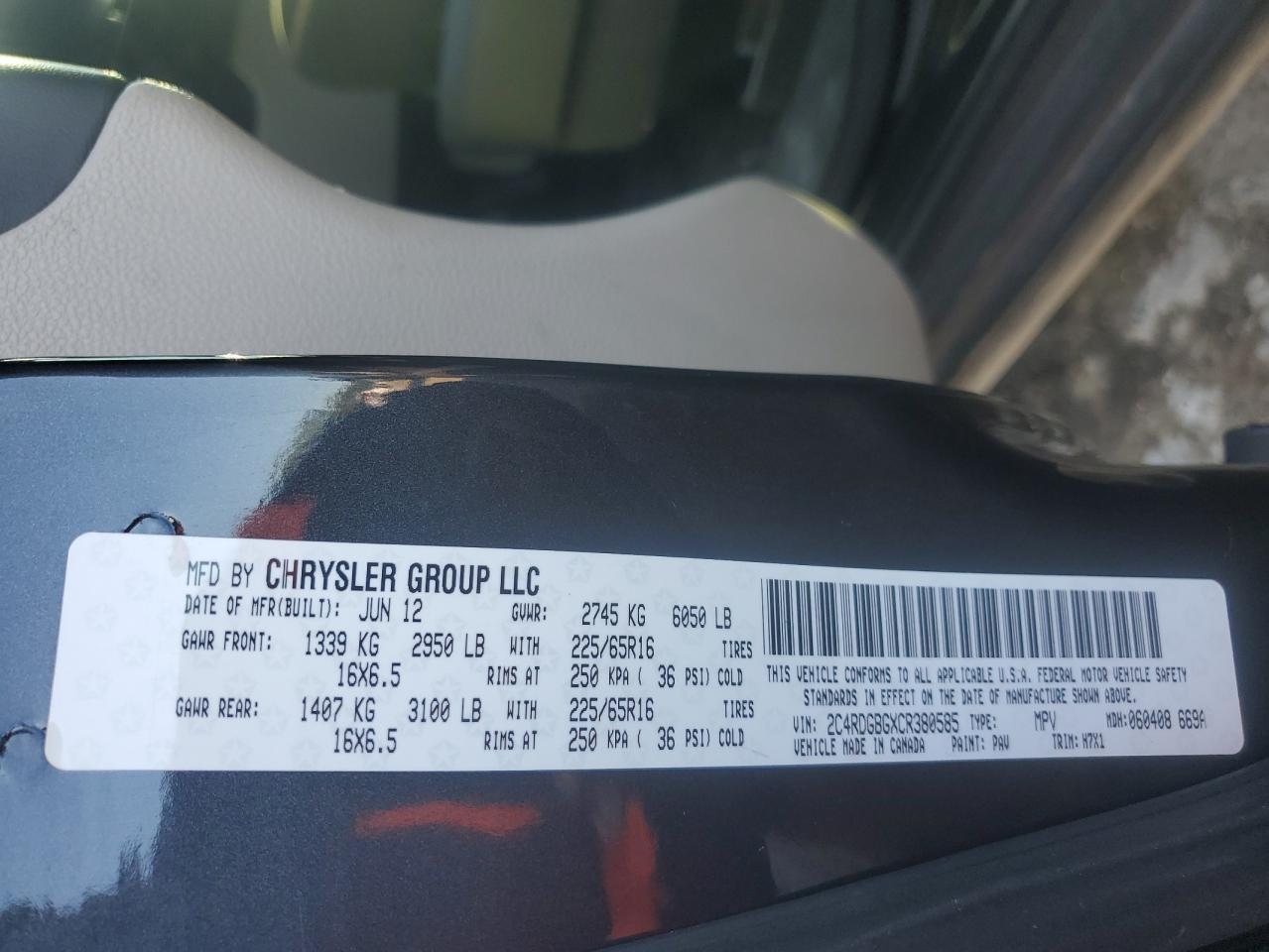 2012 DODGE GRAND CARAVAN