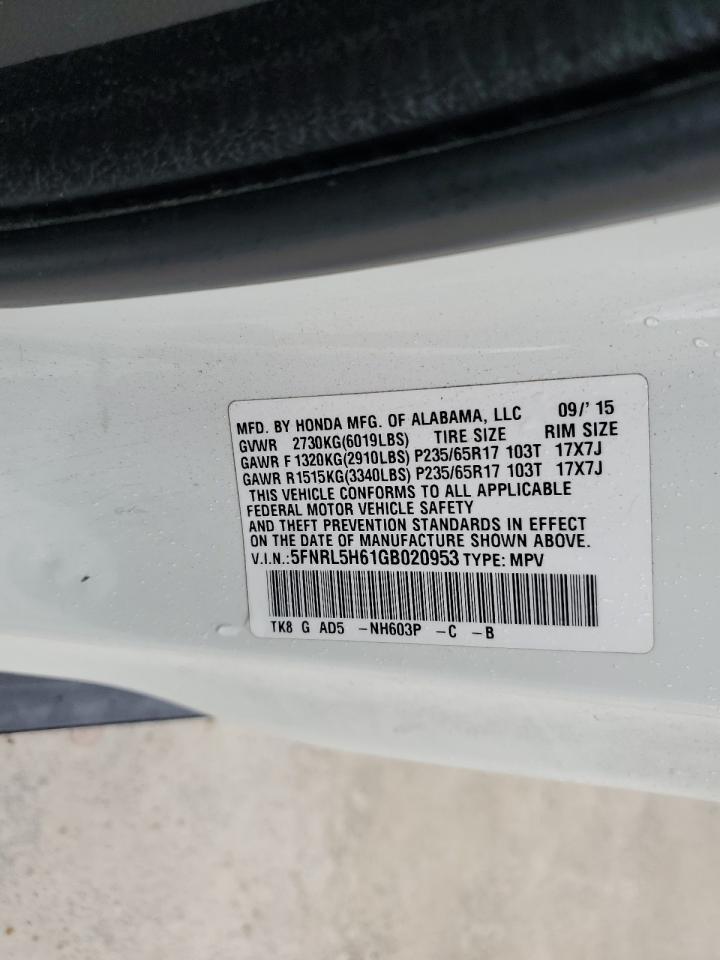 2016 HONDA ODYSSEY